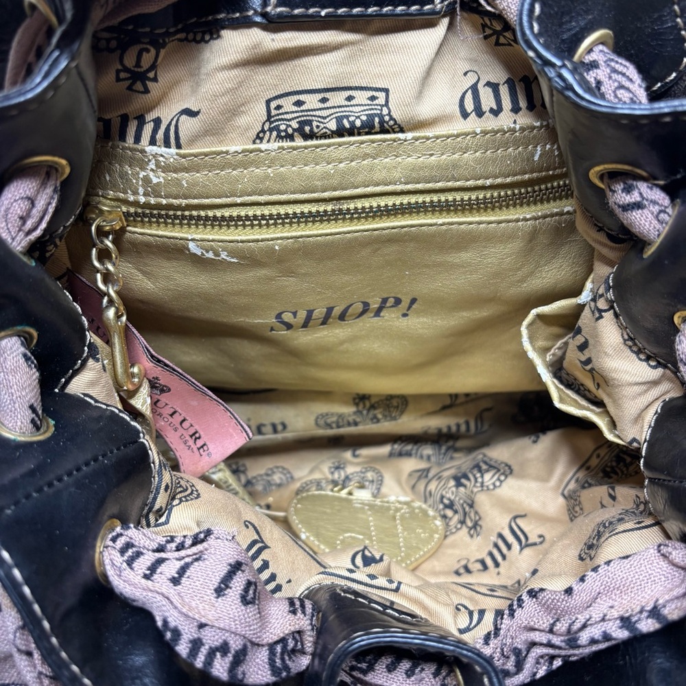 Y2K Vintage Juicy Couture Womens Velvet Brown Floral Hand Bag - Picture 2 of 9